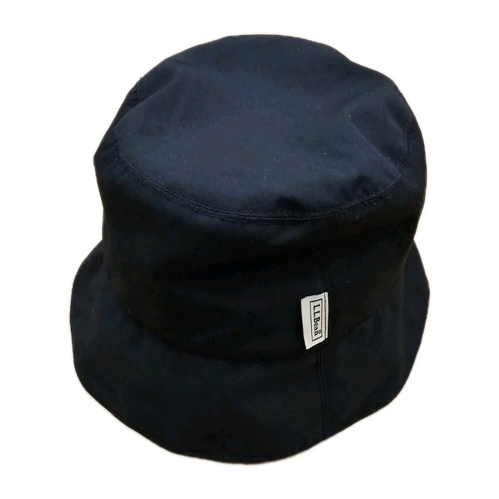 Women's L.L. Bean thin black polyester bucket hat mesh lining size Small